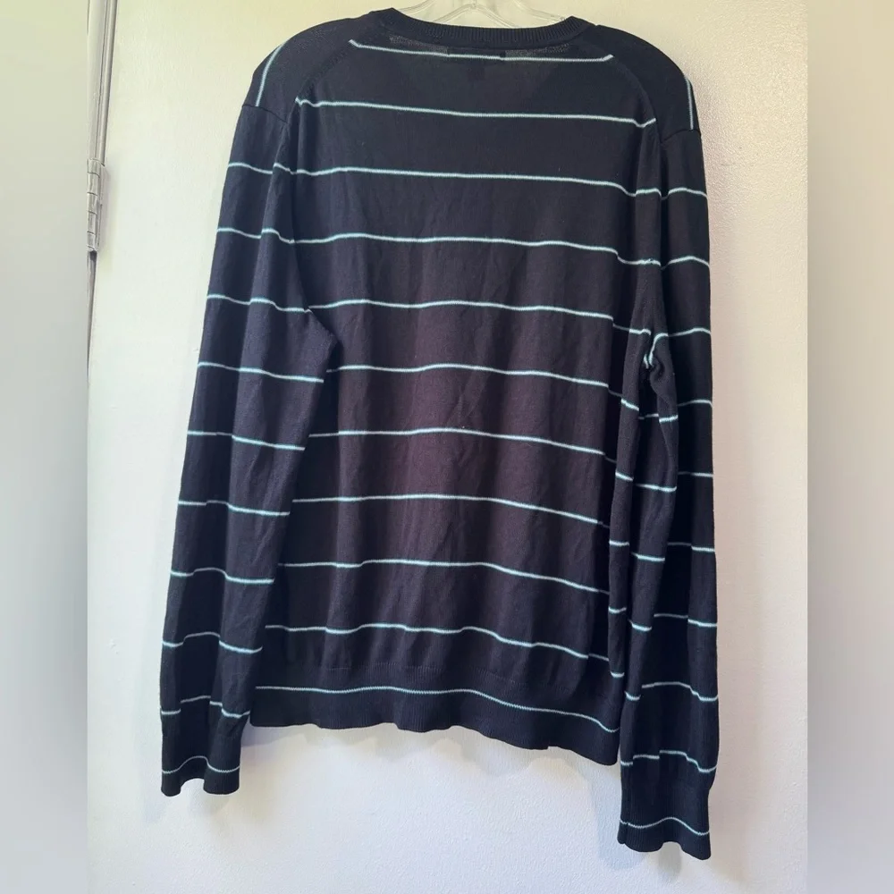 Banana Republic Silk Cashmere V-neck Striped Long Sleeve Sweater